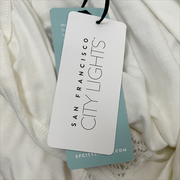 San Francisco City Lights Gypsy Girl Lace Cami Tank Top White Size XL NEW - Picture 7 of 8